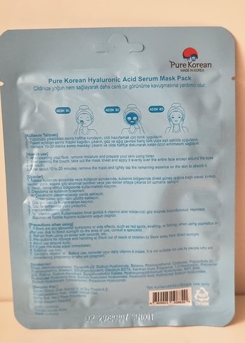 Pure Korean Hyaluronik Asit Serum Maske - Görsel 4