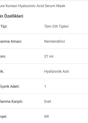 Pure Korean Hyaluronik Asit Serum Maske - Görsel 2