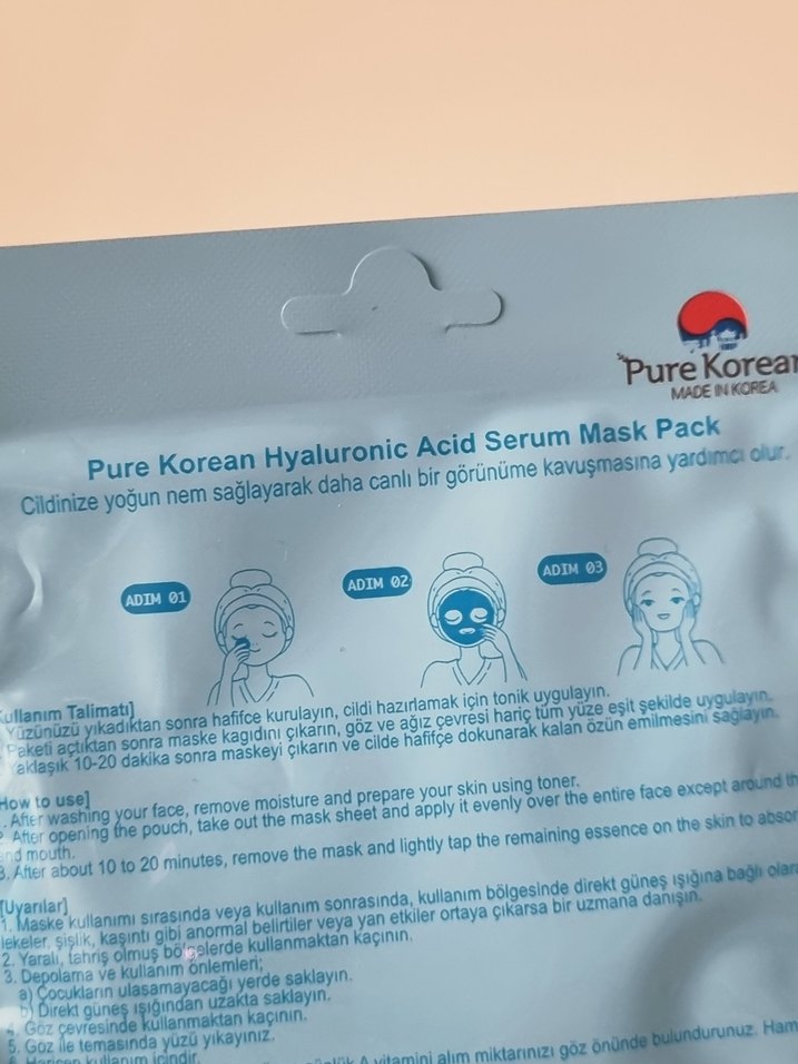 Pure Korean Hyaluronik Asit Serum Maske - Görsel 5