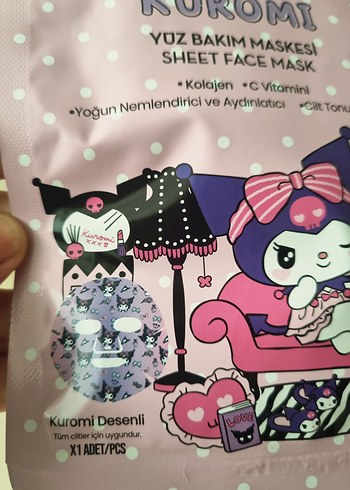 Kiva Kuromi Yüz Bakım Maskesi Çocuklar İçin - Görsel 4