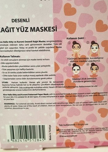Kiva Kuromi Yüz Bakım Maskesi Çocuklar İçin - Görsel 7