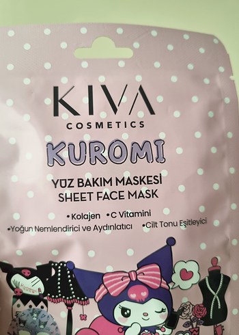 Kiva Kuromi Yüz Bakım Maskesi Çocuklar İçin - Görsel 5