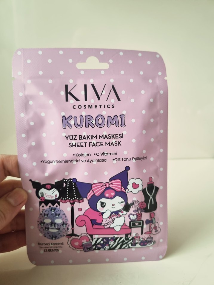 Kiva Kuromi Yüz Bakım Maskesi Çocuklar İçin - Görsel 3
