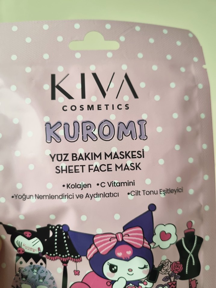 Kiva Kuromi Yüz Bakım Maskesi Çocuklar İçin - Görsel 5