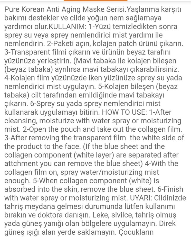 Pure Korean Anti-Aging Maske Paketi - Görsel 2