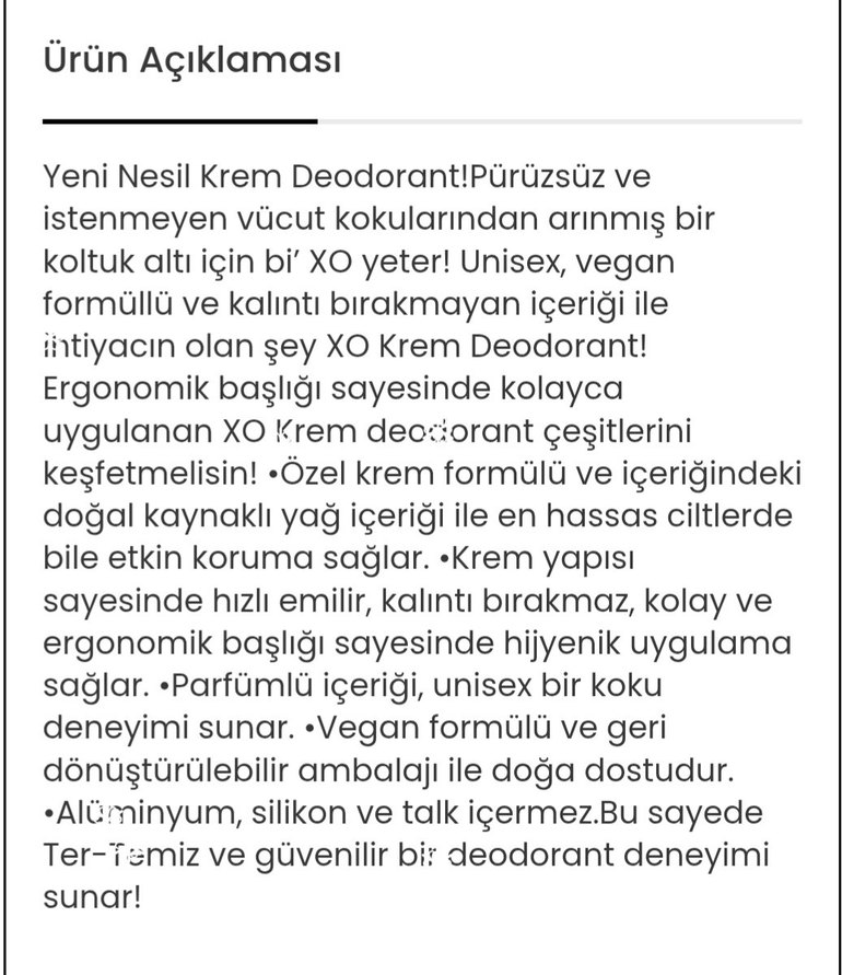 XO Parfümlü Krem Deodorant 75 ml - Görsel 2