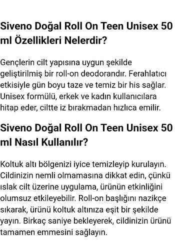 Siveno Natural Roll-On Unisex Kadın Deodorant - Görsel 4