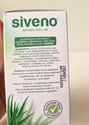 Siveno %100 Doğal Aloe Vera Roll-On Deodorant - Görsel 5