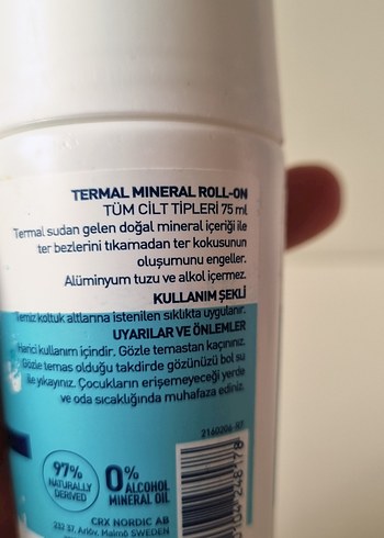 Celenes Mineral Roll-On Kadın Deodorant - Görsel 10