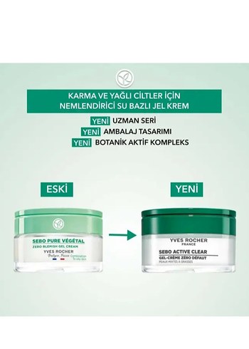 Yves Rocher Sebo Active Clear Nemlendirici Jel Krem 50 ml - Görsel 3