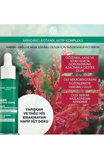 Yves Rocher Sebo Active Clear Yağ Dengeleyici Serum 30 ml - Görsel 2