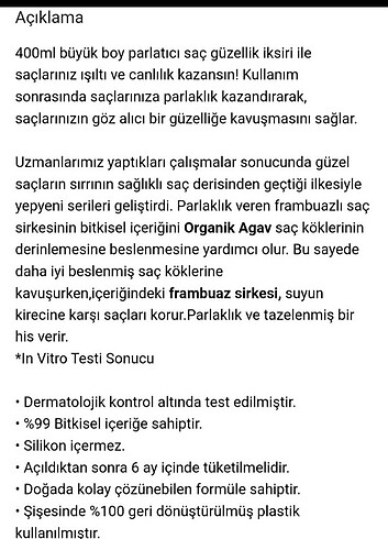  Beden Renk PARLAKLIK VEREN SAC SIRKESI