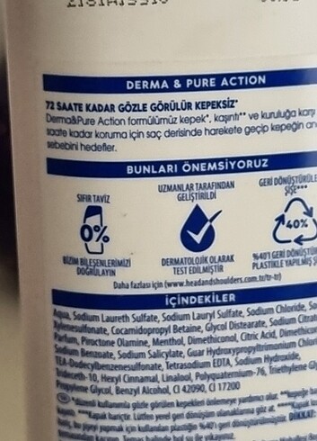  Beden Renk HEAD&SHOULDERS KEPEGE KARŞI ŞAMPUAN 