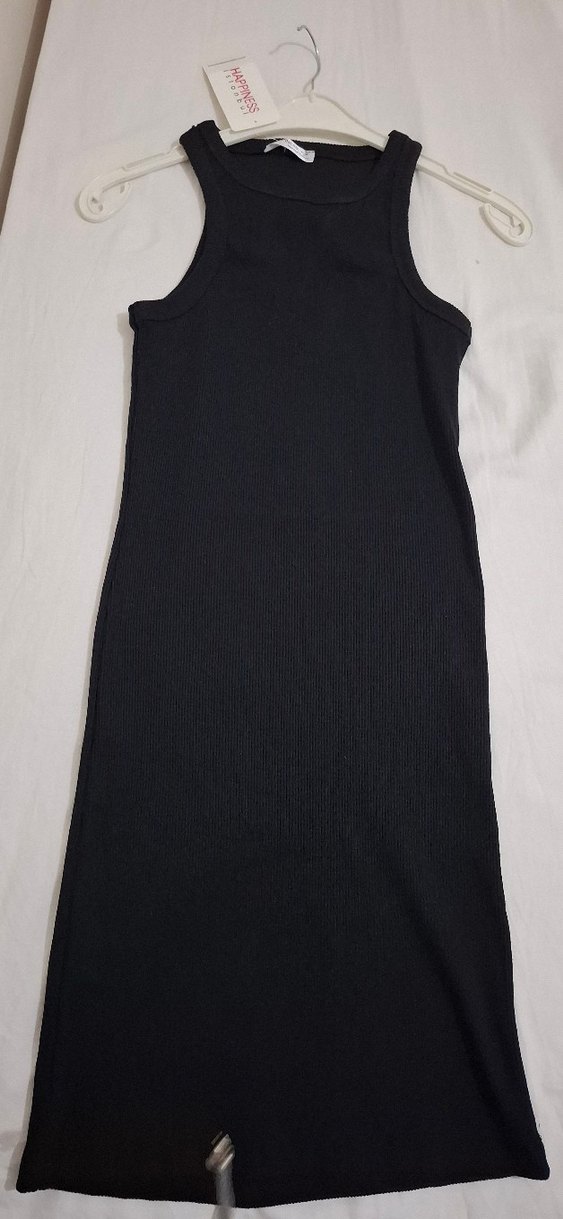 Siyah Kadın Yüksek Yakalı Uzun Elbise - Görsel 2