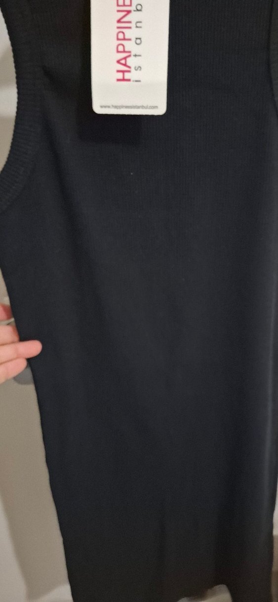 Siyah Kadın Yüksek Yakalı Uzun Elbise - Görsel 3