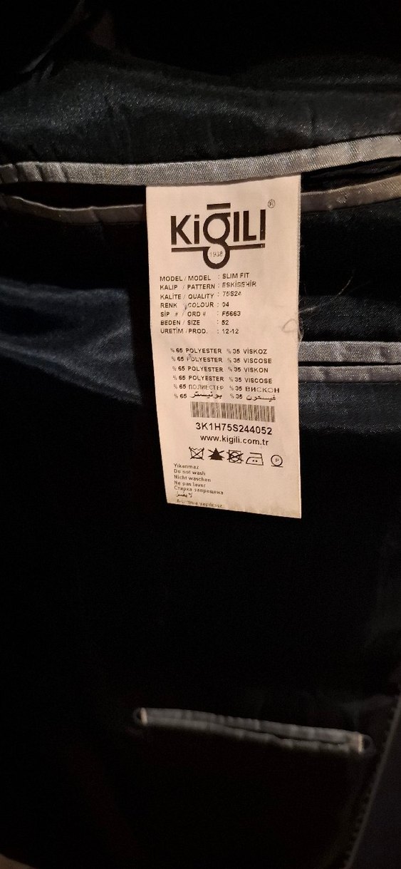 kığılı  Gri Erkek Regular Fit Kruvaze Ceket - Görsel 3