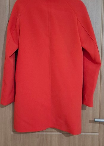 Kırmızı Fermuarlı Midi Kadın Kaban - Görsel 4