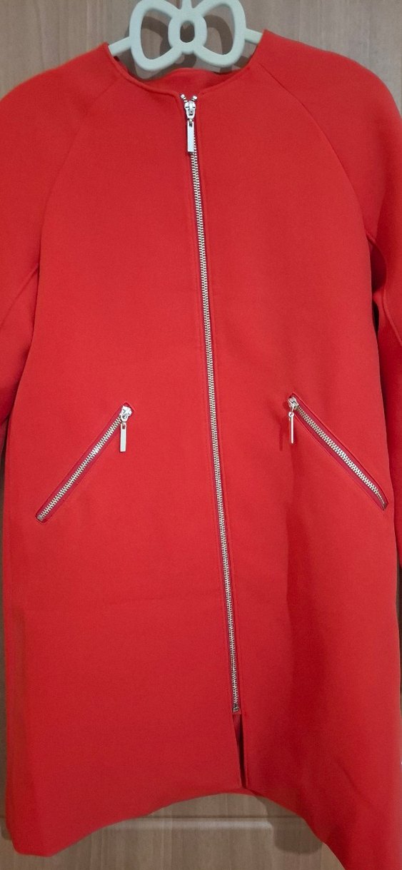 Kırmızı Fermuarlı Midi Kadın Kaban - Görsel 3