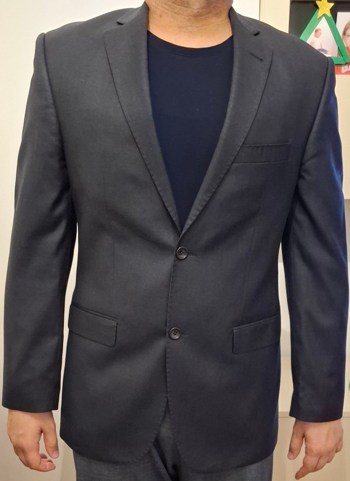 Gri Erkek Düğmeli Regular Fit Takım Ceketi - Görsel 2