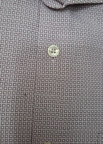 Düğmeli Kısa Kollu Gri Erkek Gömlek - Görsel 4