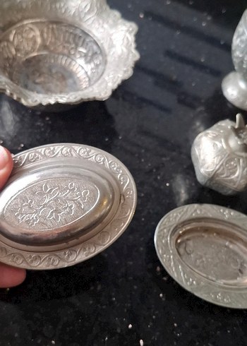 Etnik Desenli Gri Beyaz Sofra Takımı - Görsel 4