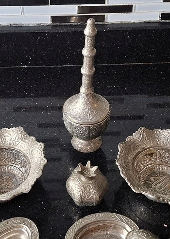 Etnik Desenli Gri Beyaz Sofra Takımı - Görsel 5