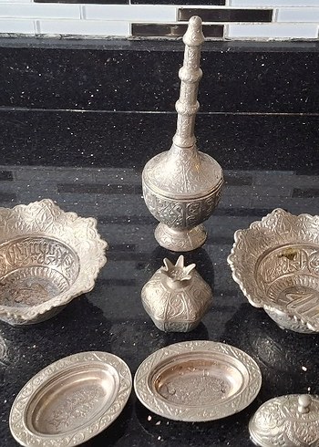 Etnik Desenli Gri Beyaz Sofra Takımı - Görsel 8