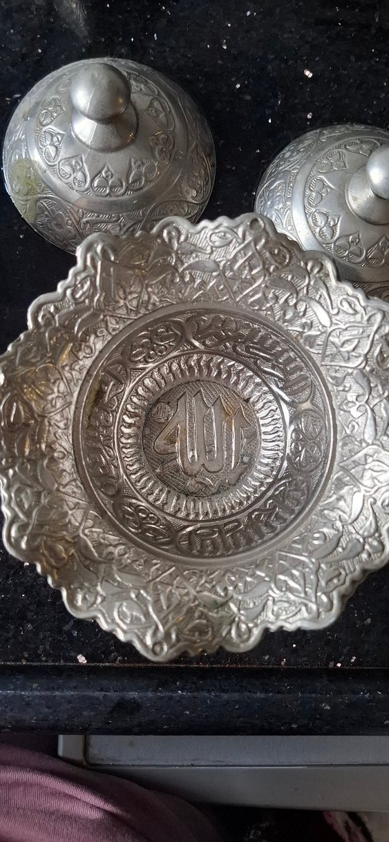 Etnik Desenli Gri Beyaz Sofra Takımı - Görsel 3