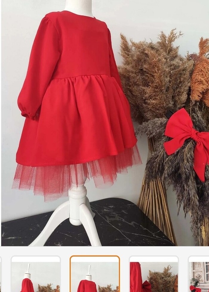 Kırmızı elbise  - Görsel 3