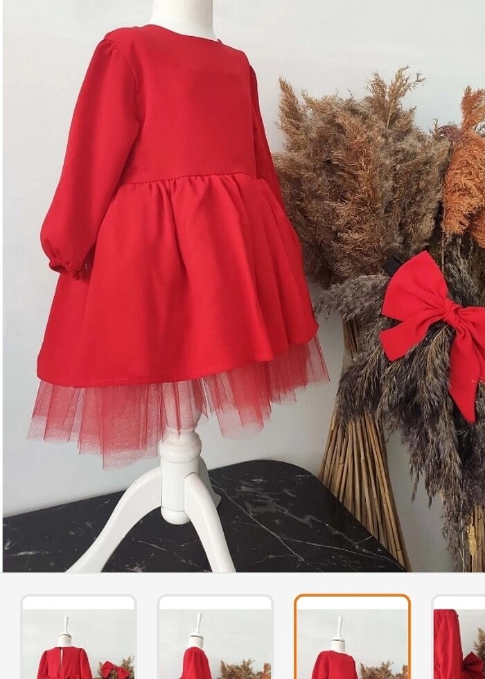 Kırmızı elbise  - Görsel 4