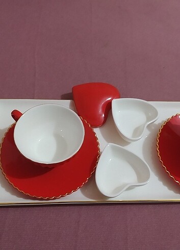 Fincan takımı porselen tepsili  - Görsel 3