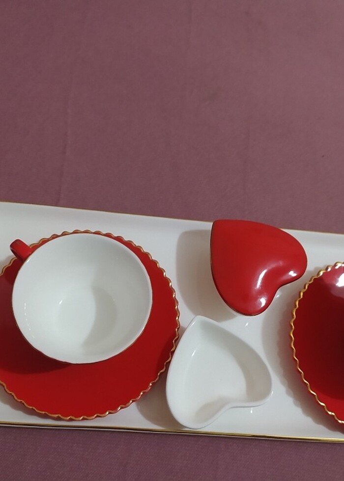 Fincan takımı porselen tepsili  - Görsel 2