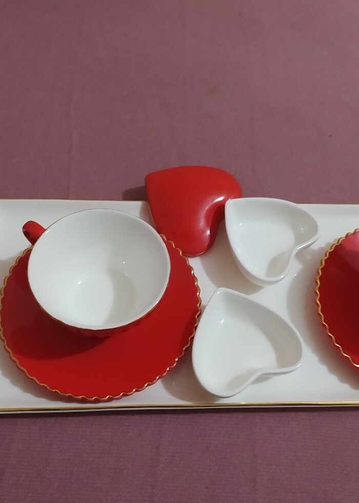 Fincan takımı porselen tepsili  - Görsel 3