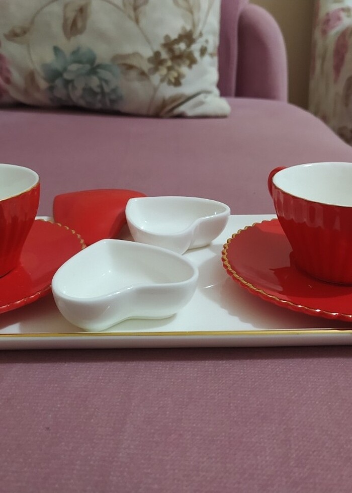 Fincan takımı porselen tepsili  - Görsel 4