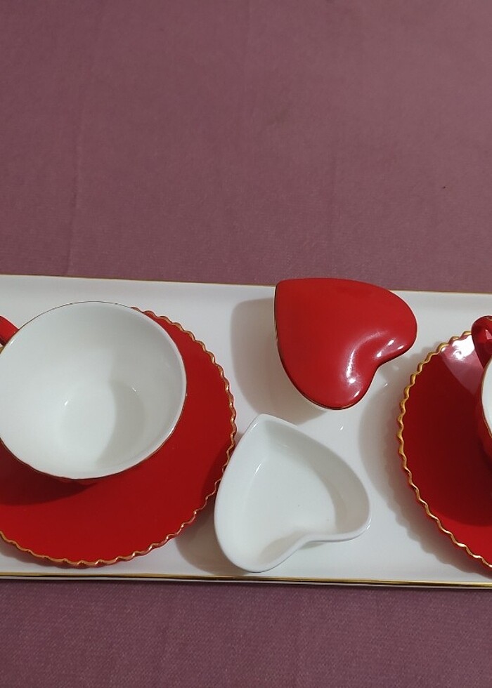 Fincan takımı porselen tepsili  - Görsel 5