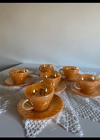 Antika türk kahve fincanı takımı - Görsel 2