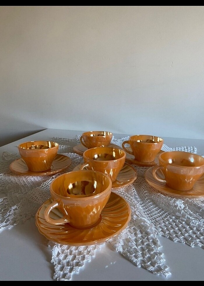 Antika türk kahve fincanı takımı  - Görsel 2