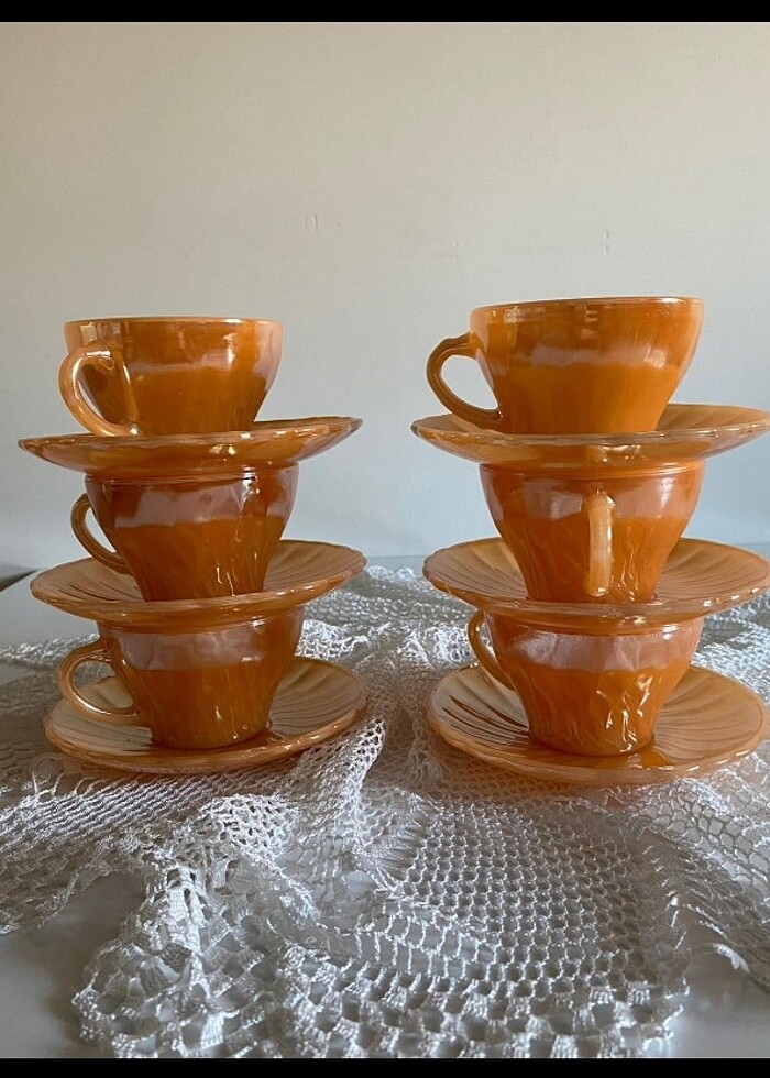 Antika türk kahve fincanı takımı  - Görsel 3