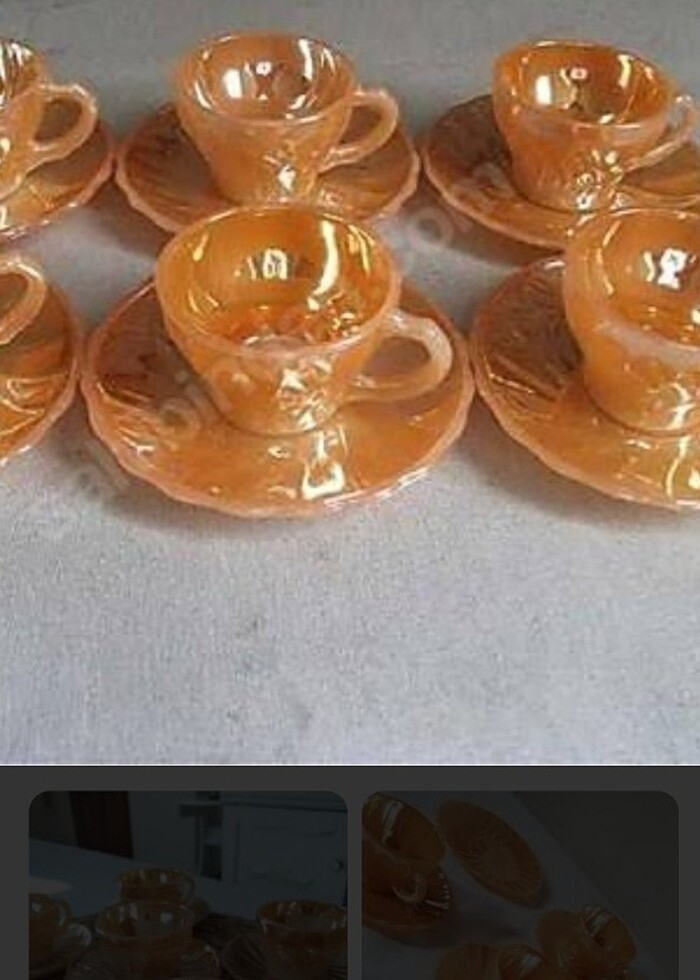 Antika türk kahve fincanı takımı  - Görsel 3