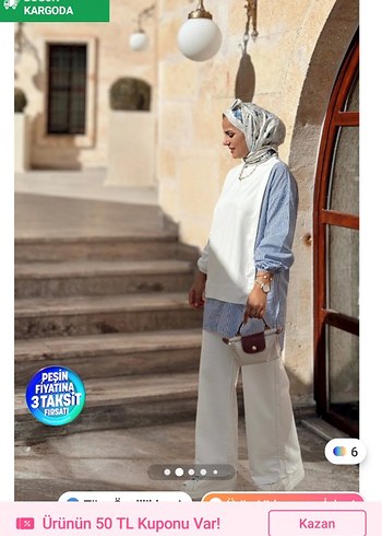 42 Beden Etnik Desenli Beyaz Takım