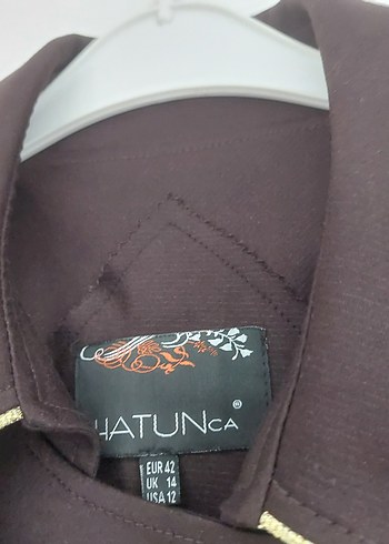 Kahverengi Nakışlı Uzun Kadın Kaban - Görsel 9