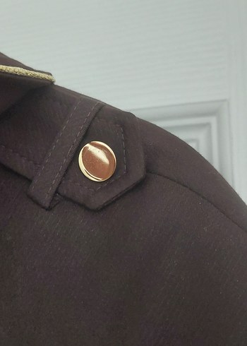 Kahverengi Nakışlı Uzun Kadın Kaban - Görsel 10