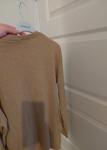 Bej V Yaka Erkek Triko Kazak - Görsel 7