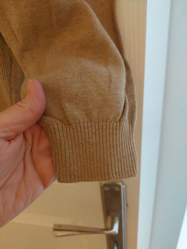 Bej V Yaka Erkek Triko Kazak - Görsel 4