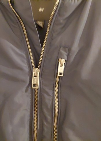 Gri Yüksek Yakalı Fermuarlı Erkek Ceket - Görsel 6