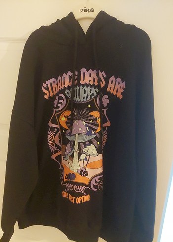 Siyah Baskılı Sweatshirt - Görsel 2