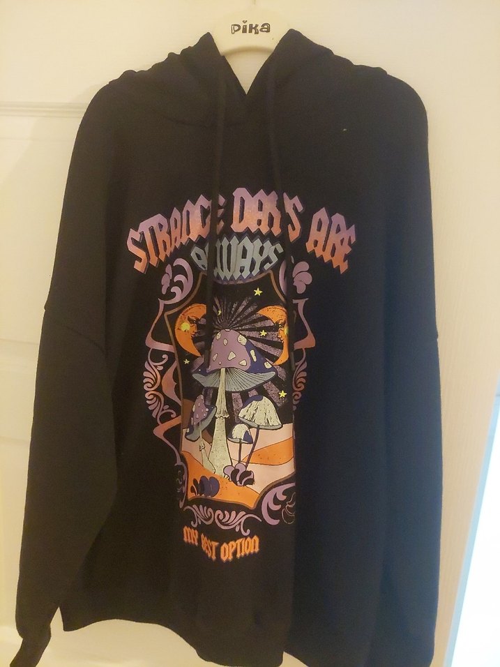 Siyah Baskılı Sweatshirt - Görsel 2