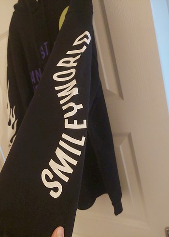 Siyah Baskılı Uzun Kollu Sweatshirt - Görsel 3