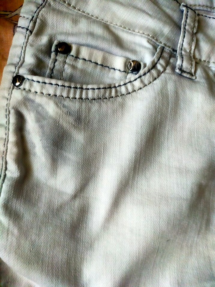 Beyaz Kadın Mini Denim Şort - Görsel 5