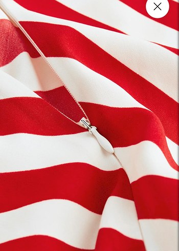 Kırmızı Çizgili Uzun Elbise - Görsel 8